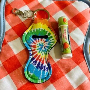 Tie-Dye Lip Balm Holder Keychain